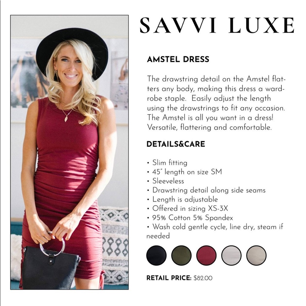 SAVVI LUXE-AMSTEL DRESS
